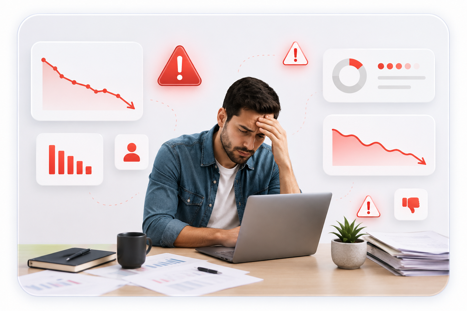 Avant, client stressé avec projet à structurer